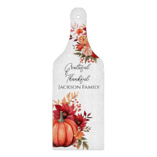 Red Pumpkin Custom Erntedank Cutting Board Schneidebrett