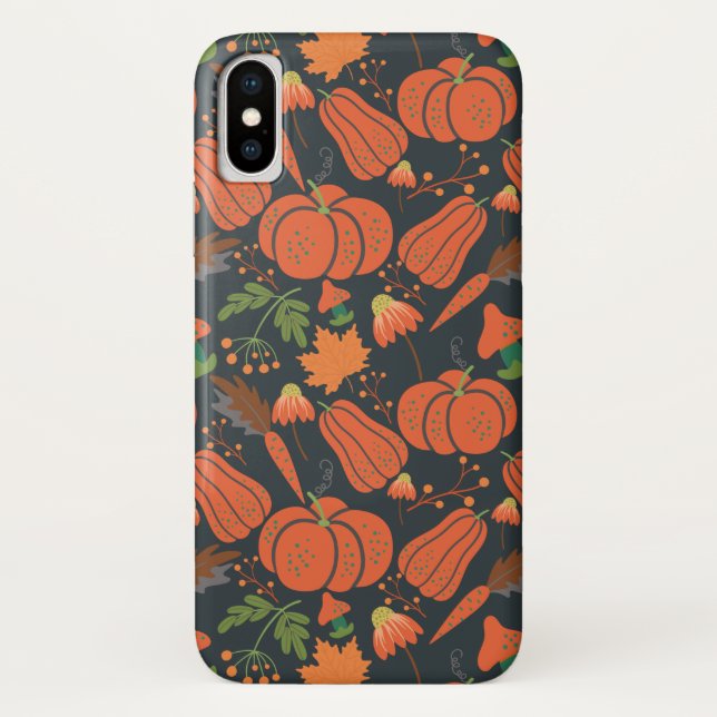 Red pumpkin seamless pattern and carrots Case-Mate iPhone hülle (Rückseite)