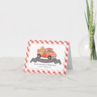 Red Pumpkin Truck Gingham Baby Dusche