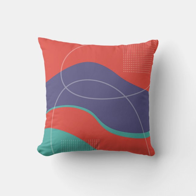 Red Purple Blue Abstract Art Design Kissen (Vorderseite)