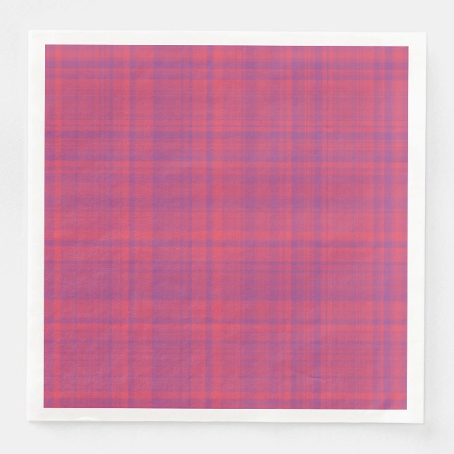 Red Purple Plaid Pattern Serviette (Vorderseite)