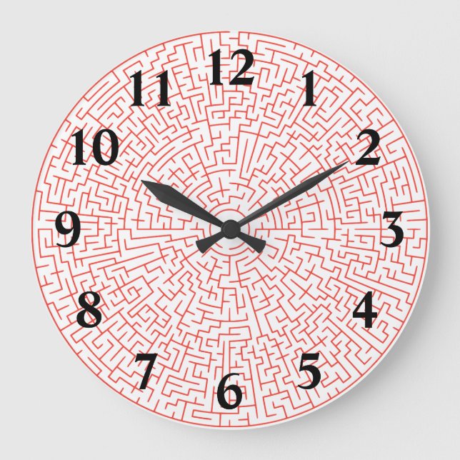 Red Puzzle Große Wanduhr (Vorderseite)