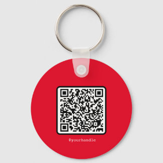 Red QR Code Schlüsselring Social Media Custom Mono Schlüsselanhänger