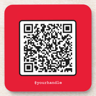 Red QR Code Social Media Custom Modern Getränkeuntersetzer