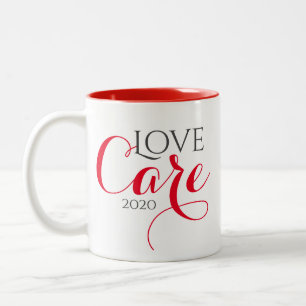 Red Quarantine Liebe and Care Tasse