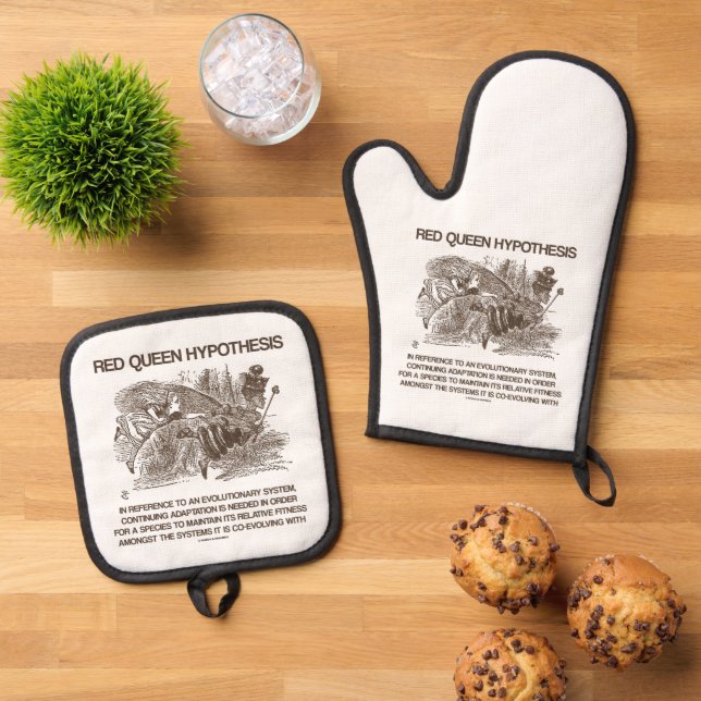 Red Queen Hypothese Alice Red Queen Wonderland Ofenhandschuh & Topflappen-Set (Oben Unten)