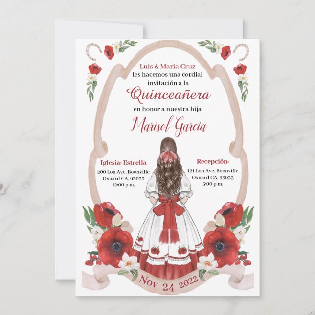 Red Quinceanera Charra, Rancho Charro Western (Vorderseite)