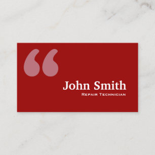 Red Quotes Repair Technicer Business Card Visitenkarte