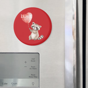 Red Raccoon mit A Balloon Liebe Magnet