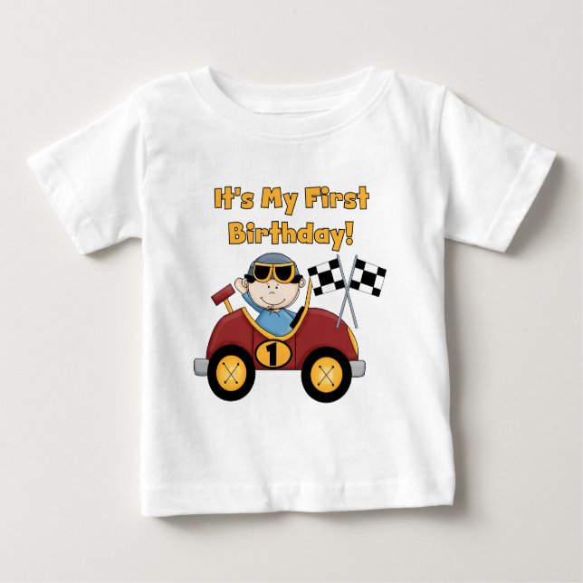 Red Race Car 1. Geburtstag Tshirts und Geschenke (Vorderseite)