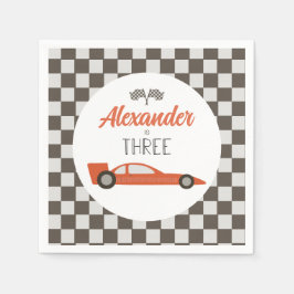 Red Race Car 3RD Geburtstag Serviette