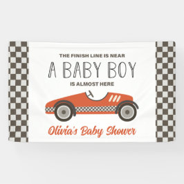Red Race Car Baby Dusche Banner
