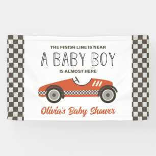 Red Race Car Baby Dusche Banner