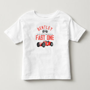 Red Race Car Fast One Birthday Boy Shirt
