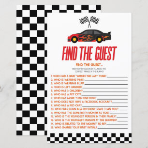 Red Race Car Finden Sie das Baby Duschspiel