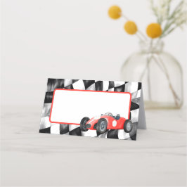 Red Race Car Geburtstagsparty Platzkarte