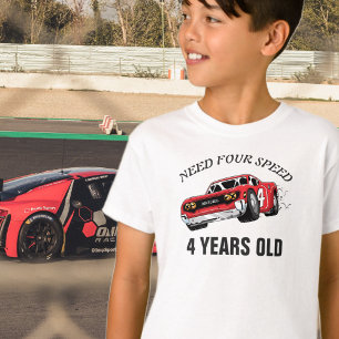 Red Race Car Geburtstagsparty T-Shirt