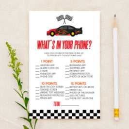 Red Race Car in Ihrem Telefon Baby Showgame