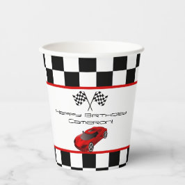 Red Race Car | KINDERGEBURTSTAG PARTY Pappbecher