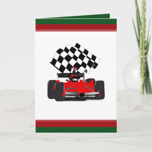 Red Race Car mit Checkbox Flag Weihnachten