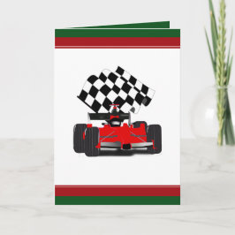 Red Race Car mit Checkbox Flag Weihnachten