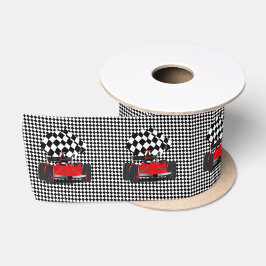 Red Race Car mit Checkbox Satinband