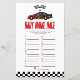 Red Race Car Name Race Baby Showspiel