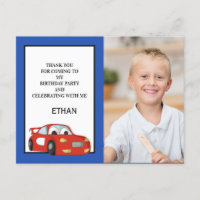 Red Race Car on Dark Blue Birthday Foto Vielen Dan