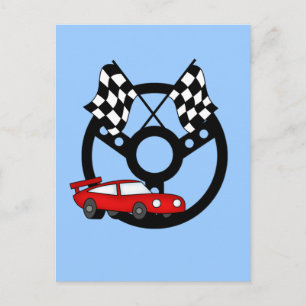 Red Race Car Tshirts und Geschenke Postkarte