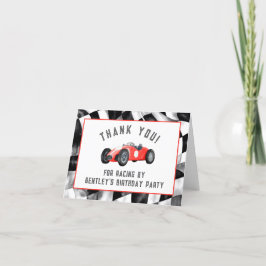 Red Race Car Vielen Dank Card Geburtstagsparty Dankeskarte