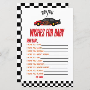 Red Race Car wünscht sich ein Baby Dusche Spiel