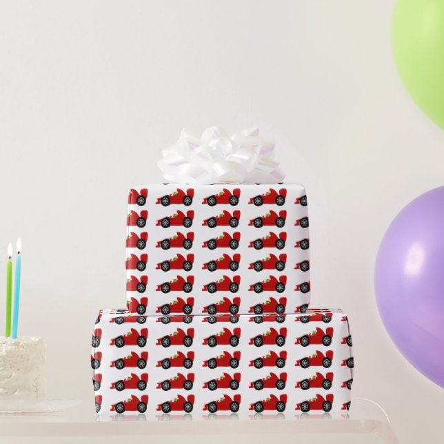 Red Racing Car Geschenkpapier (Partygeschenke)