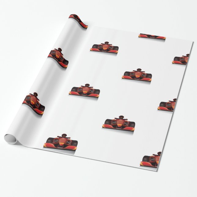 Red Racing Car Geschenkpapier (Ungerollt)