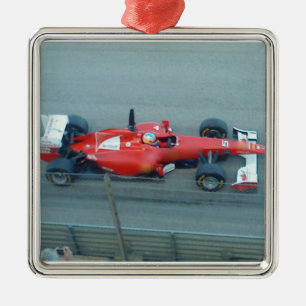 Red Racing Car Ornament Aus Metall