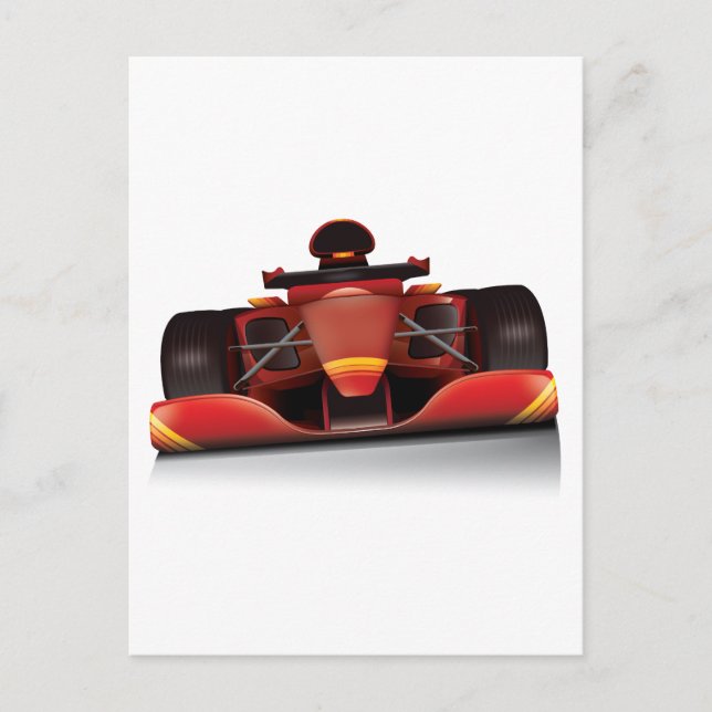 Red Racing Car Postkarte (Vorderseite)