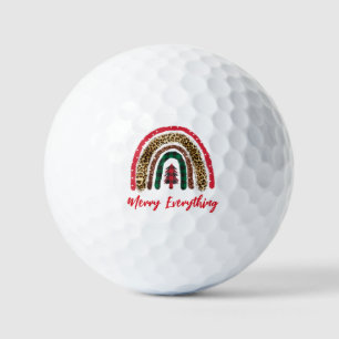 Red Rainbow Merry Alles Weihnachtsfest Golfball