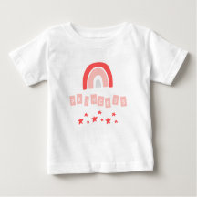 Red Rainbow Princess Stars Baby Girl T - Shirt