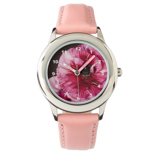 Red Ranunculus Armbanduhr (Vorderseite)