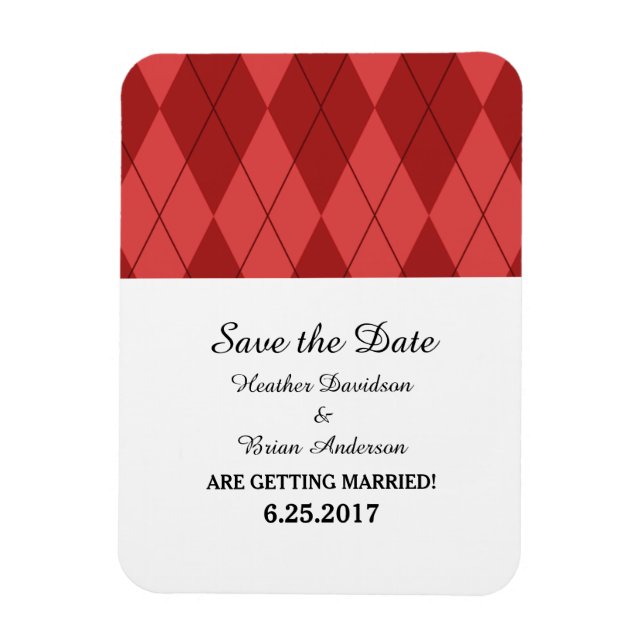 Red Raute Save the Date Flexi Magnet (Vertikal)