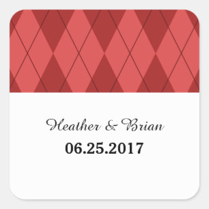 Red Raute Wedding Stickers