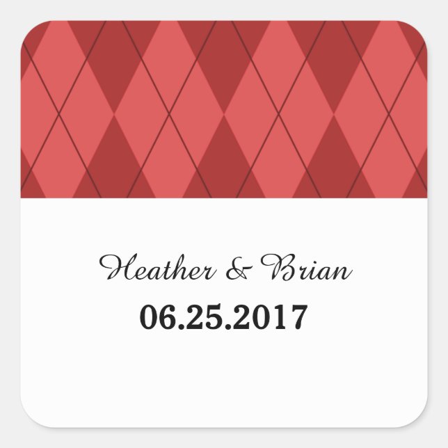 Red Raute Wedding Stickers (Vorderseite)