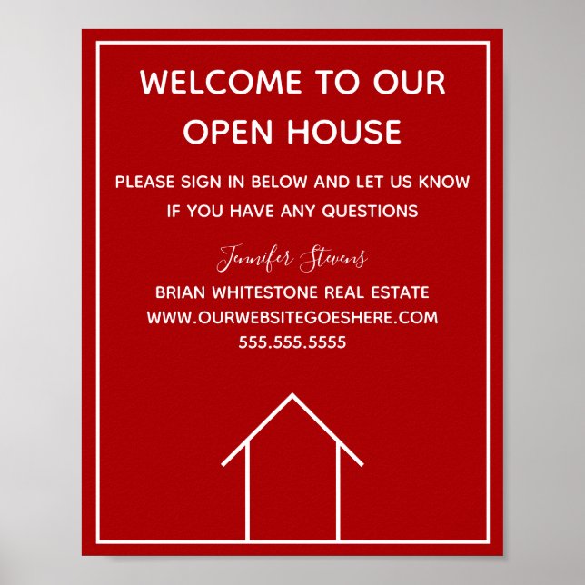 Red Real Anwesen Company Custom Open House Poster (Vorne)