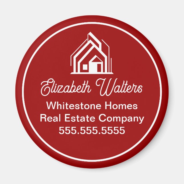Red Real Estate Company Customized Realtor Magnet (Vorne)