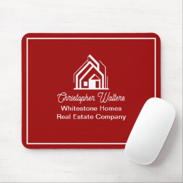 Red Real Estate Company Personalized Realtor Mousepad