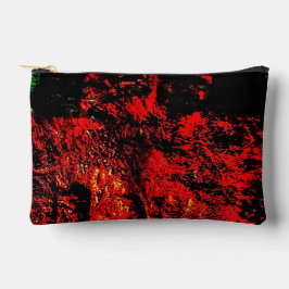 Red recycled Cut Sew Bag,Dark abstract texture Zubehörtasche