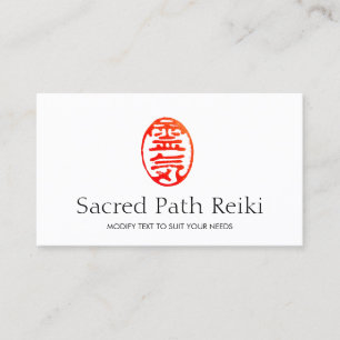 Red Reiki Master Symbol Visitenkarte