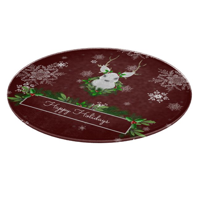 Red Reindeer Cutting Board Schneidebrett (Ecke)