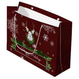 Red Reindeer Gift Bag Große Geschenktüte