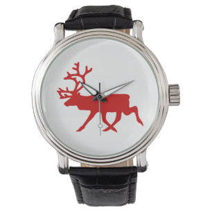 Red Reindeer / Karibik-Silhouette Armbanduhr