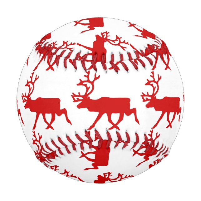 Red Reindeer / Karibik-Silhouette Baseball (Vorderseite)